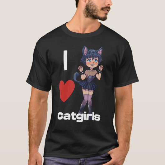 I Love Catgirls T-shirt (Voorkant)