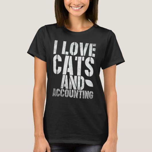 I Love Cats and Accounting Cpa Accounting Bookhold T-shirt (Voorkant)