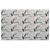 I Love Cats Black & White Newsprint Typography Stof (Fat Quarter)