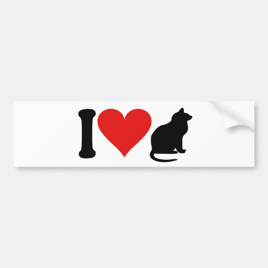 I Love Cats * Bumpersticker (Voorkant)