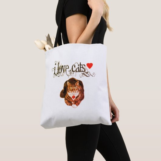 I Love Cats Canvas tas Original Art (Dichtbij)