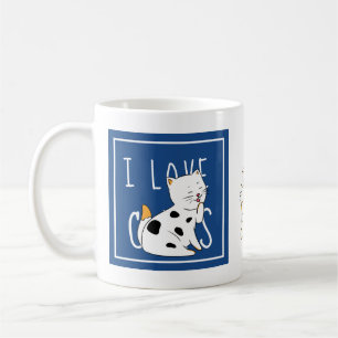 I Love Cats Cute Cartoon Illustration Kinder Pawty Koffiemok