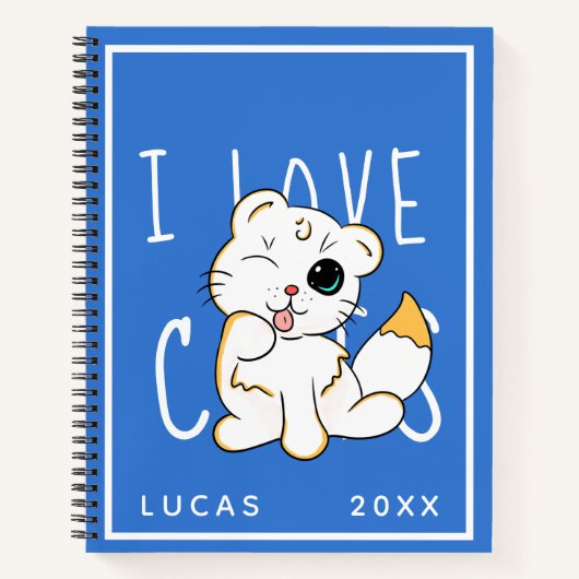 I Love Cats - Cute Name Sjabloon Notitieboek (Voorkant)