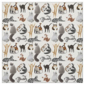 I Love Cats Feline Fabric Stof (Swatch)