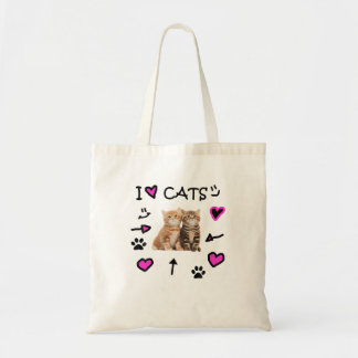 I Love Cats - Ik hou van Kittens - Kattenliefhebbe Tote Bag