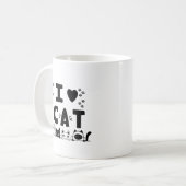 I Love Cats Mok – Schattigee Kattenprint Koffiebek (Voorkant links)