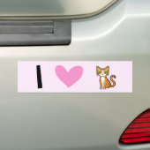 I Love Cats (ontwerp je eigen cartoon kat) Bumpersticker (Op auto)