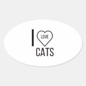 I LOVE CATS OVALE STICKER (Voorkant)
