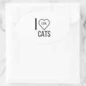 I LOVE CATS OVALE STICKER (Tas)