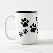 I Love Cats Pawprints Design Coffee Mok (Links)
