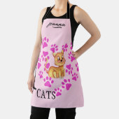I Love Cats Schort - Pink Heart Paws Design (Insitu)