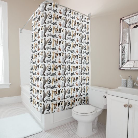 I Love Cats Shower Curtain Douchegordijn (In situ)