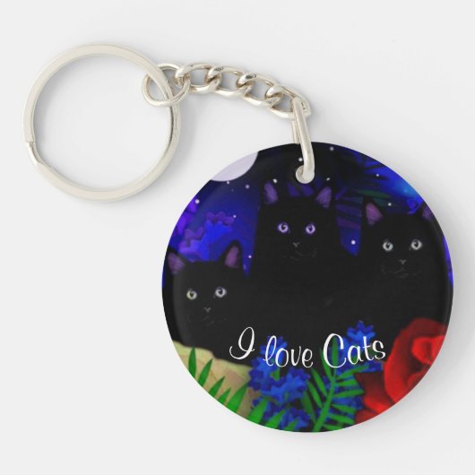 "I Love Cats" Sleutelhanger (Voorkant)