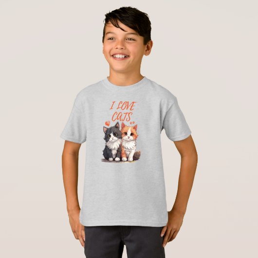 I LOVE CATS T-SHIRT (Voorkant volledig)