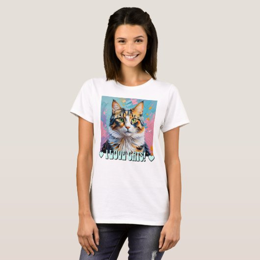 I Love Cats! T-shirt (Voorkant volledig)