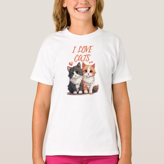 I LOVE CATS T-SHIRT (Voorkant)