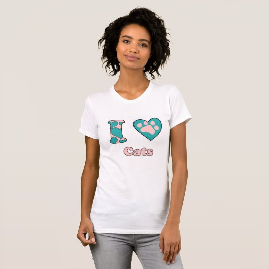 I love Cats T-shirt (Voorkant volledig)