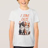 I LOVE CATS Tri-Blend SHIRT (Voorkant)