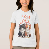 I LOVE CATS Tri-Blend SHIRT (Voorkant)