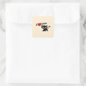 I love cats vierkante sticker (Tas)