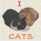 I Love Cats with Cat Heart Sticker (Voorkant)