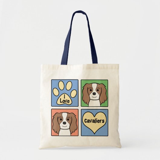 I Love Cavalier King Charles Spaniels Tote Bag (Voorkant)