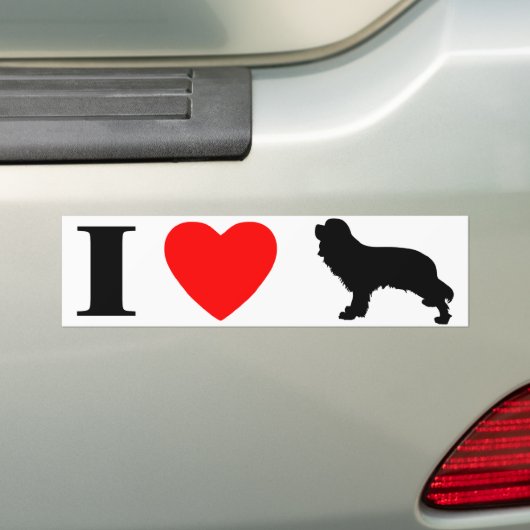 I Love Cavalier Spaniels Bumpersticker (Op auto)