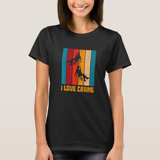 I Love Cave Expling Potholing Spelunki T-shirt (Voorkant)