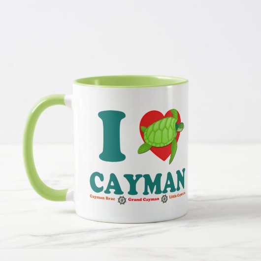I Love Cayman Caribbean Style Souvenir Mok (Links)