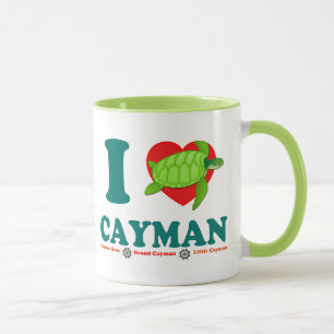 I Love Cayman Caribbean Style Souvenir Mok