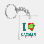 I Love Cayman Caribbean Style Souvenir Sleutelhanger (Voorkant Links)