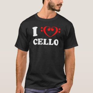 I Love Cello Bass Clef T-shirt