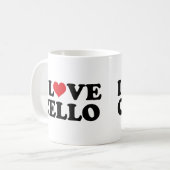 I Love Cello Gift (Heart) Koffiemok (Voorkant links)