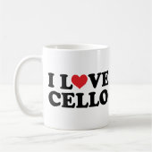 I Love Cello Gift (Heart) Koffiemok (Links)