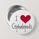 I Love Cephalopods Pin Ronde Button 7,6 Cm (Voorkant /achterkant)