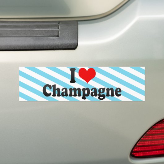 I Love Champagne Bumpersticker (Op auto)