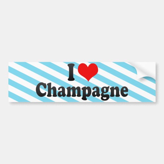 I Love Champagne Bumpersticker (Voorkant)