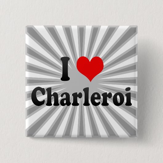 I Love Charleroi, België Vierkante Button 5,1 Cm (Voorkant)