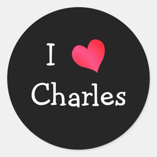 I Love Charles Ronde Sticker (Voorkant)
