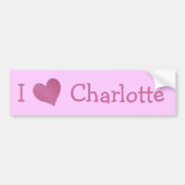 I Love Charlotte Bumpersticker (Voorkant)