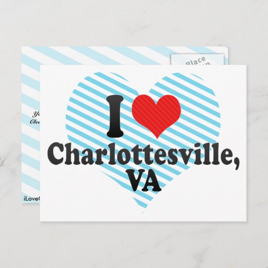 I Love Charlottesville,+VA Briefkaart (Voorkant / Achterkant)