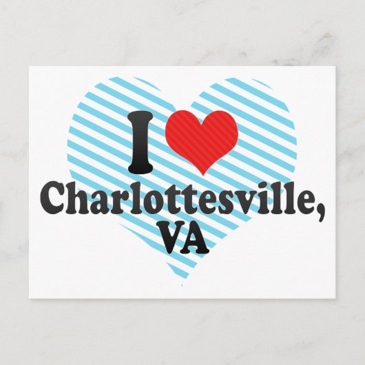 I Love Charlottesville,+VA Briefkaart (Voorkant)