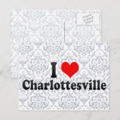I Love Charlottesville, Verenigde Staten Briefkaart (Voorkant / Achterkant)