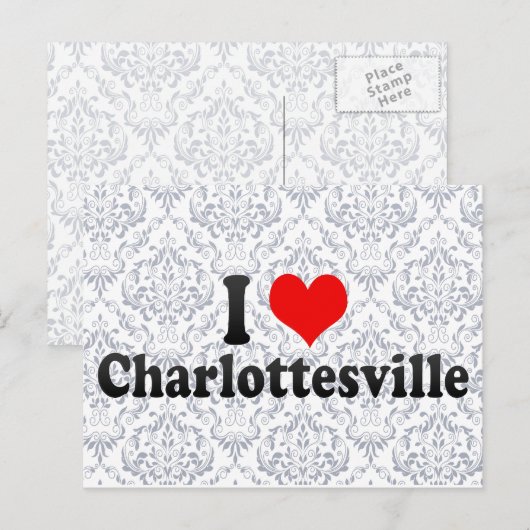 I Love Charlottesville, Verenigde Staten Briefkaart (Voorkant / Achterkant)