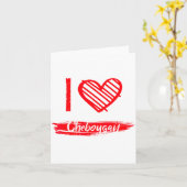 I Love Cheboygan I Heart Cheboygan Kaart (Gele Bloem)
