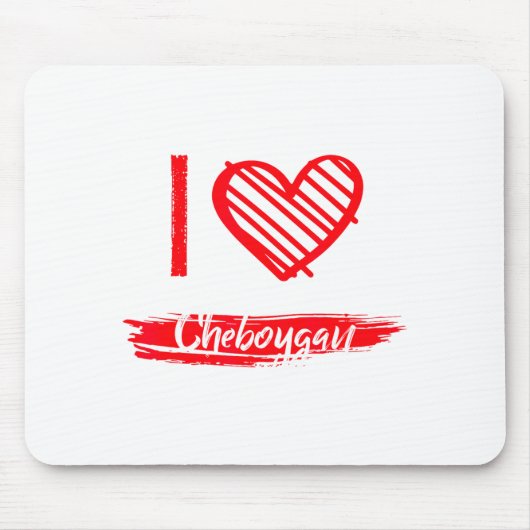 I Love Cheboygan I Heart Cheboygan Muismat (Voorkant)