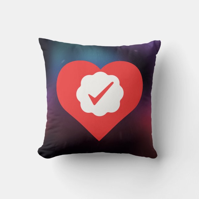 I Love Check Marks Kussen (Voorkant)