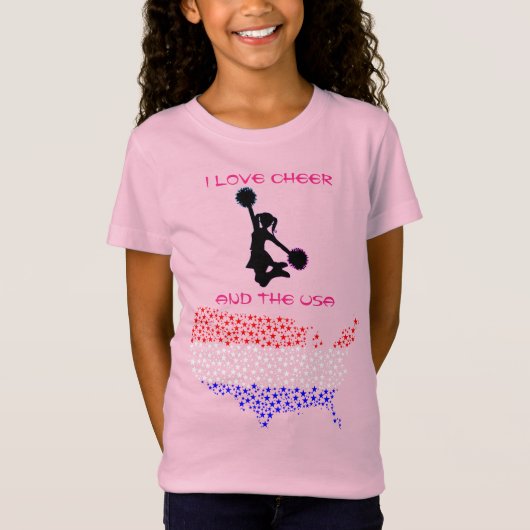 I Love Cheer en het USA T-Shirt (Voorkant)