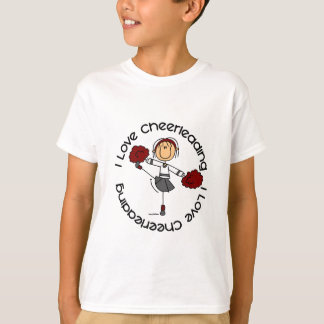 I Love Cheerleading Stick Figuur Cheerleader T-shirt