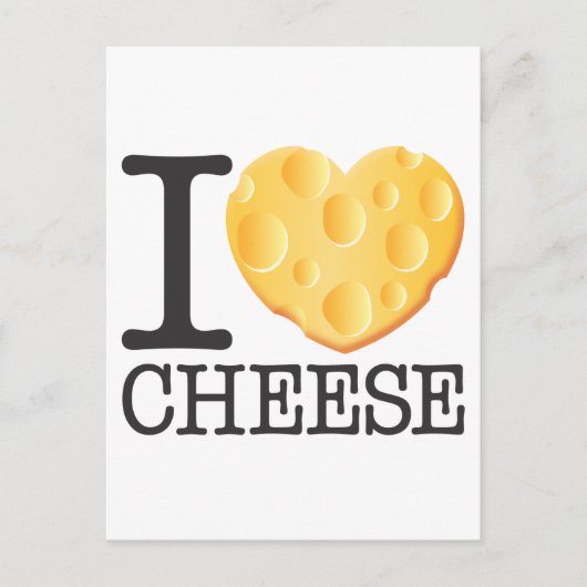 I Love Cheese Briefkaart (Voorkant)